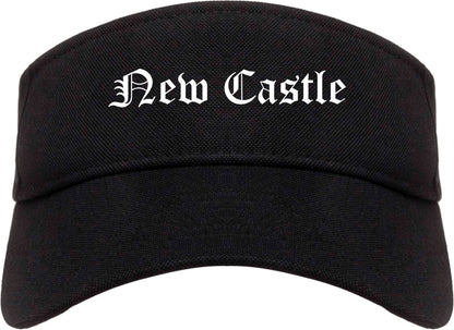 New Castle Indiana IN Old English Mens Visor Cap Hat Black