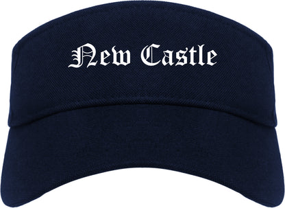 New Castle Indiana IN Old English Mens Visor Cap Hat Navy Blue