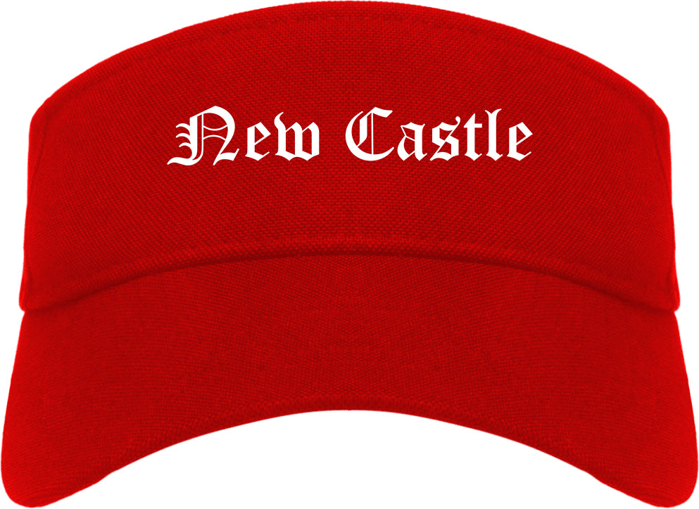 New Castle Indiana IN Old English Mens Visor Cap Hat Red