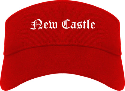 New Castle Indiana IN Old English Mens Visor Cap Hat Red