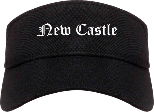 New Castle Pennsylvania PA Old English Mens Visor Cap Hat Black