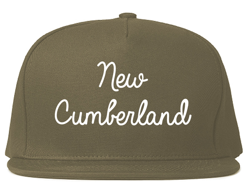 New Cumberland Pennsylvania PA Script Mens Snapback Hat Grey