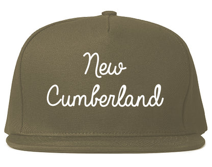 New Cumberland Pennsylvania PA Script Mens Snapback Hat Grey