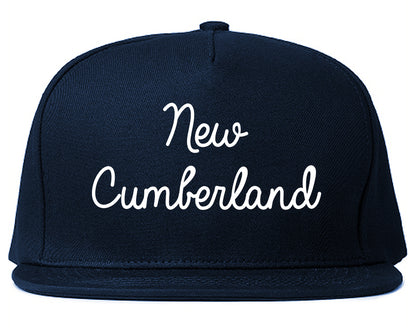 New Cumberland Pennsylvania PA Script Mens Snapback Hat Navy Blue