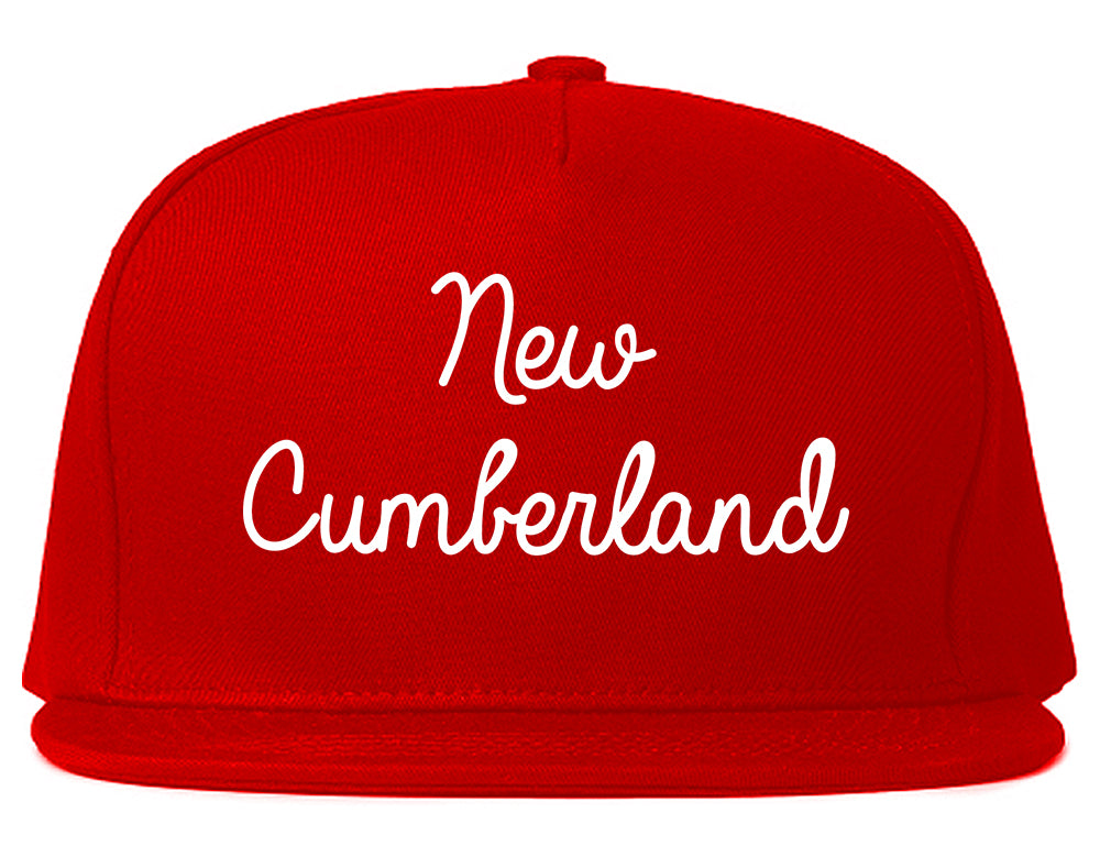 New Cumberland Pennsylvania PA Script Mens Snapback Hat Red