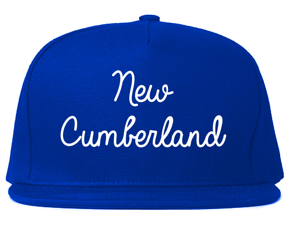 New Cumberland Pennsylvania PA Script Mens Snapback Hat Royal Blue