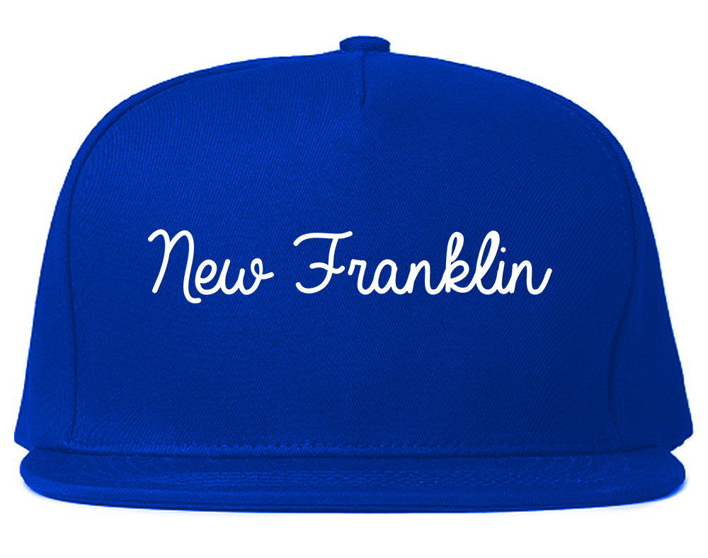 New Franklin Ohio OH Script Mens Snapback Hat Royal Blue