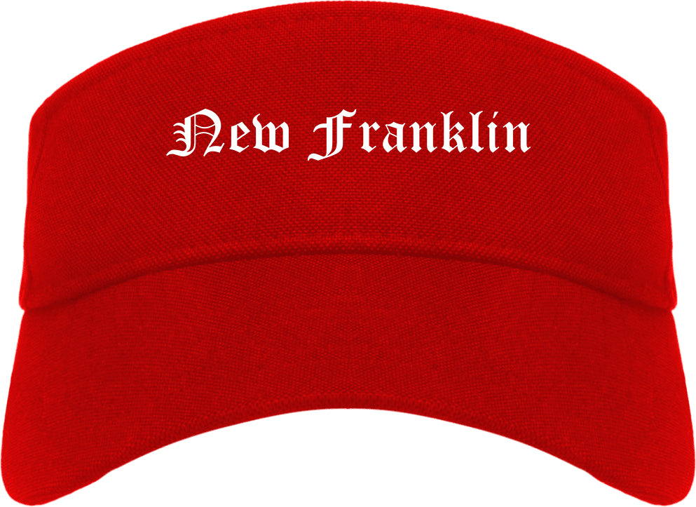 New Franklin Ohio OH Old English Mens Visor Cap Hat Red