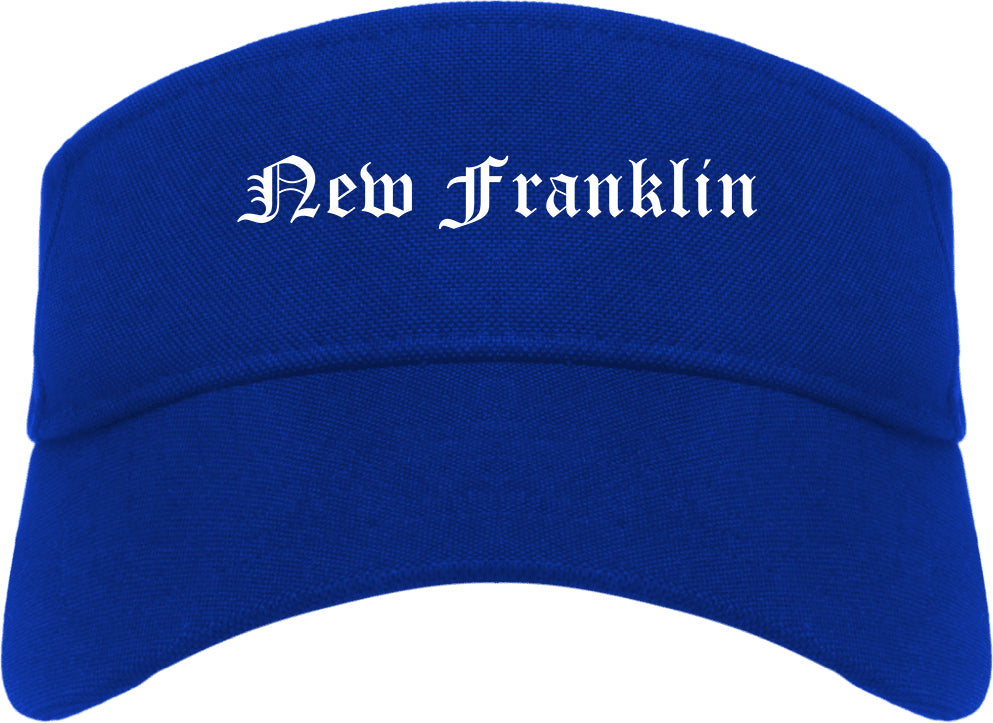 New Franklin Ohio OH Old English Mens Visor Cap Hat Royal Blue