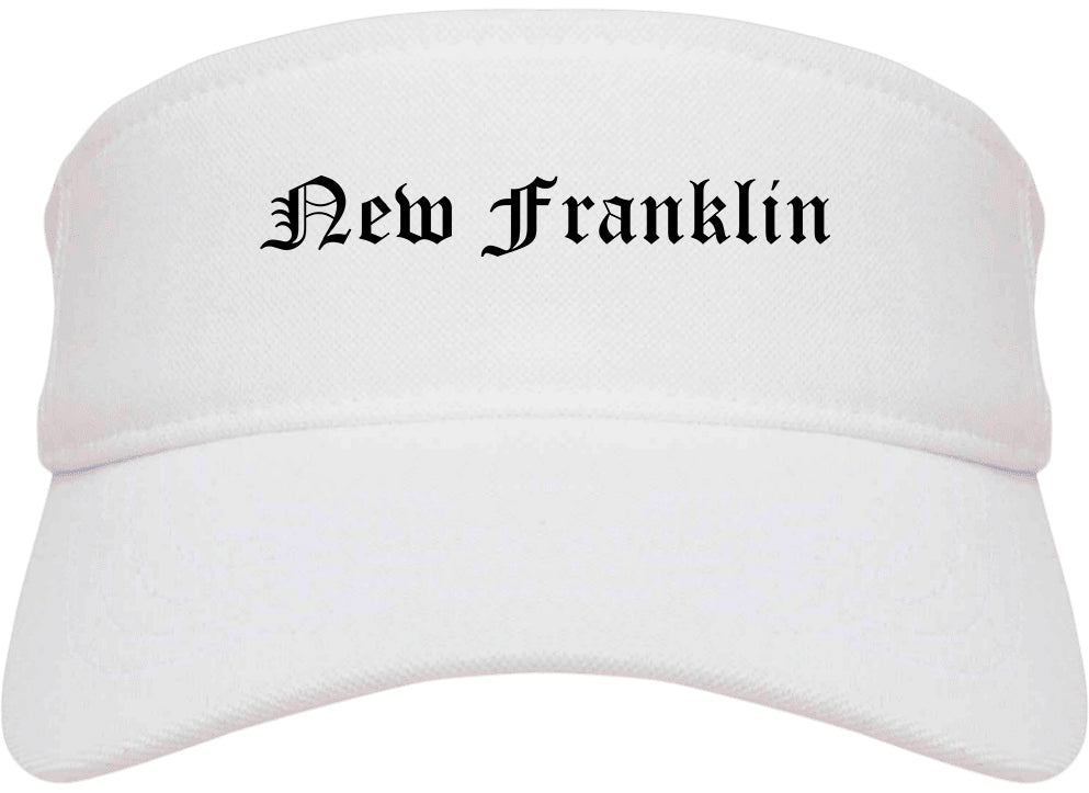 New Franklin Ohio OH Old English Mens Visor Cap Hat White