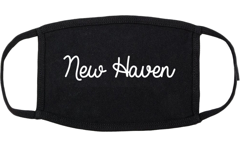 New Haven Connecticut CT Script Cotton Face Mask Black