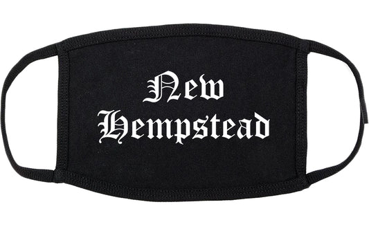 New Hempstead New York NY Old English Cotton Face Mask Black