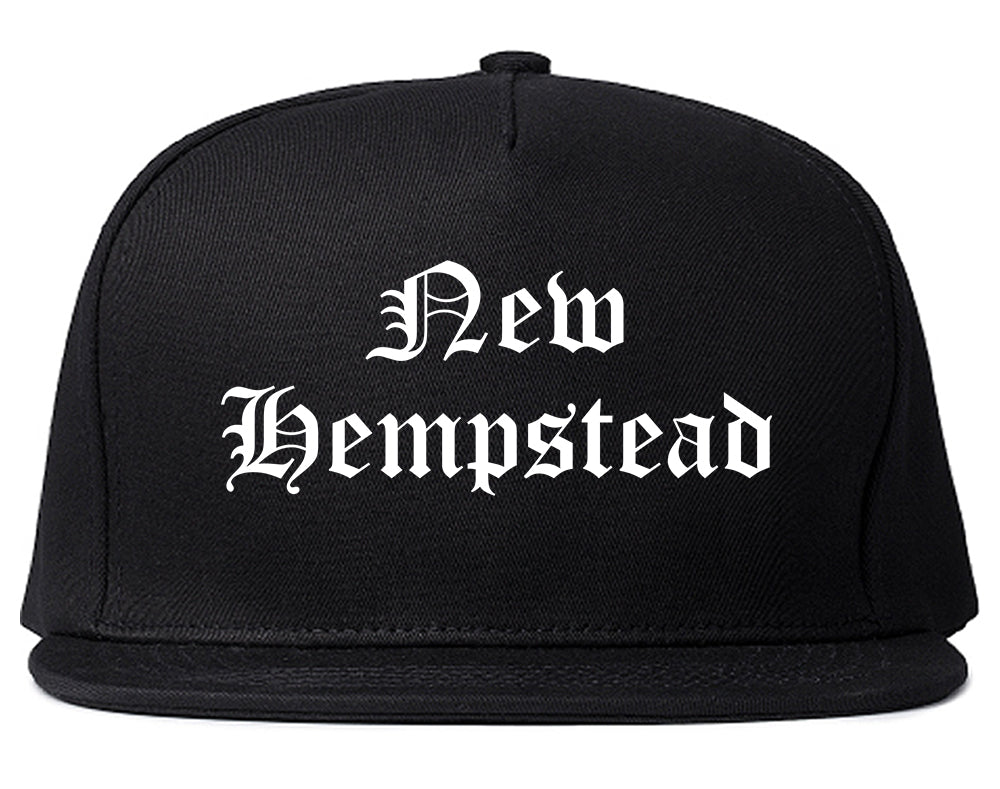 New Hempstead New York NY Old English Mens Snapback Hat Black