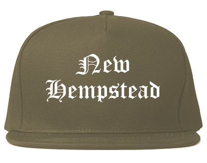 New Hempstead New York NY Old English Mens Snapback Hat Grey