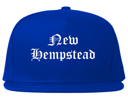 New Hempstead New York NY Old English Mens Snapback Hat Royal Blue