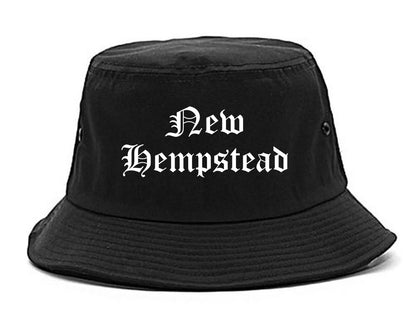 New Hempstead New York NY Old English Mens Bucket Hat Black