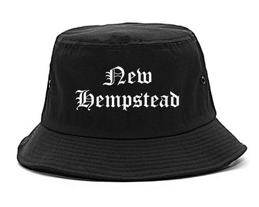 New Hempstead New York NY Old English Mens Bucket Hat Black