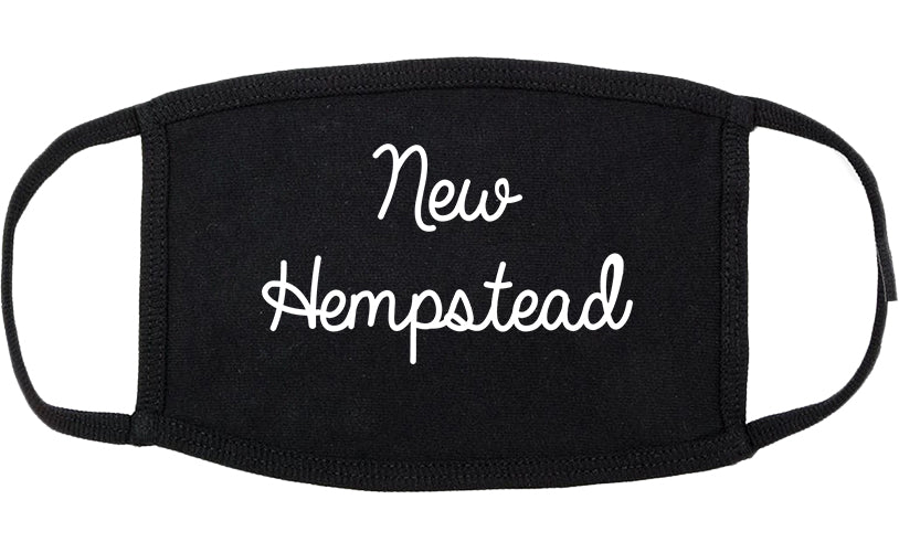 New Hempstead New York NY Script Cotton Face Mask Black