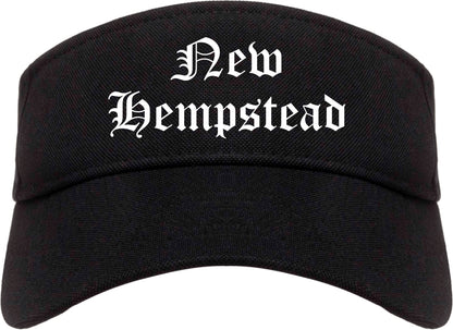 New Hempstead New York NY Old English Mens Visor Cap Hat Black