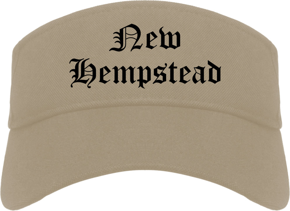 New Hempstead New York NY Old English Mens Visor Cap Hat Khaki