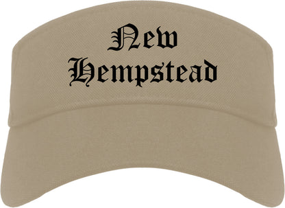 New Hempstead New York NY Old English Mens Visor Cap Hat Khaki