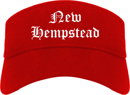 New Hempstead New York NY Old English Mens Visor Cap Hat Red