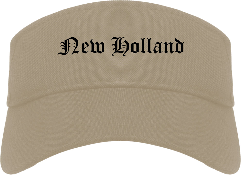 New Holland Pennsylvania PA Old English Mens Visor Cap Hat Khaki
