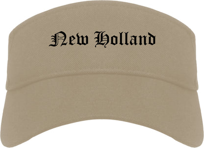 New Holland Pennsylvania PA Old English Mens Visor Cap Hat Khaki