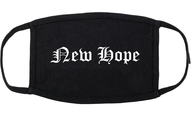 New Hope Minnesota MN Old English Cotton Face Mask Black