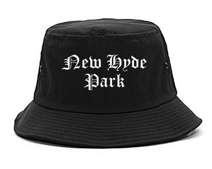 New Hyde Park New York NY Old English Mens Bucket Hat Black