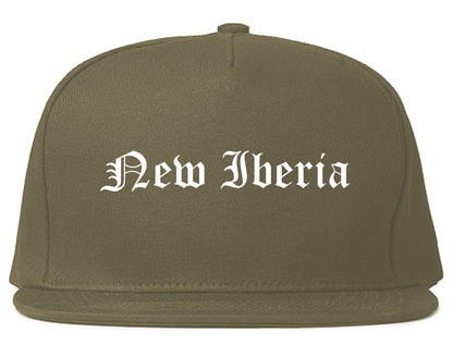 New Iberia Louisiana LA Old English Mens Snapback Hat Grey