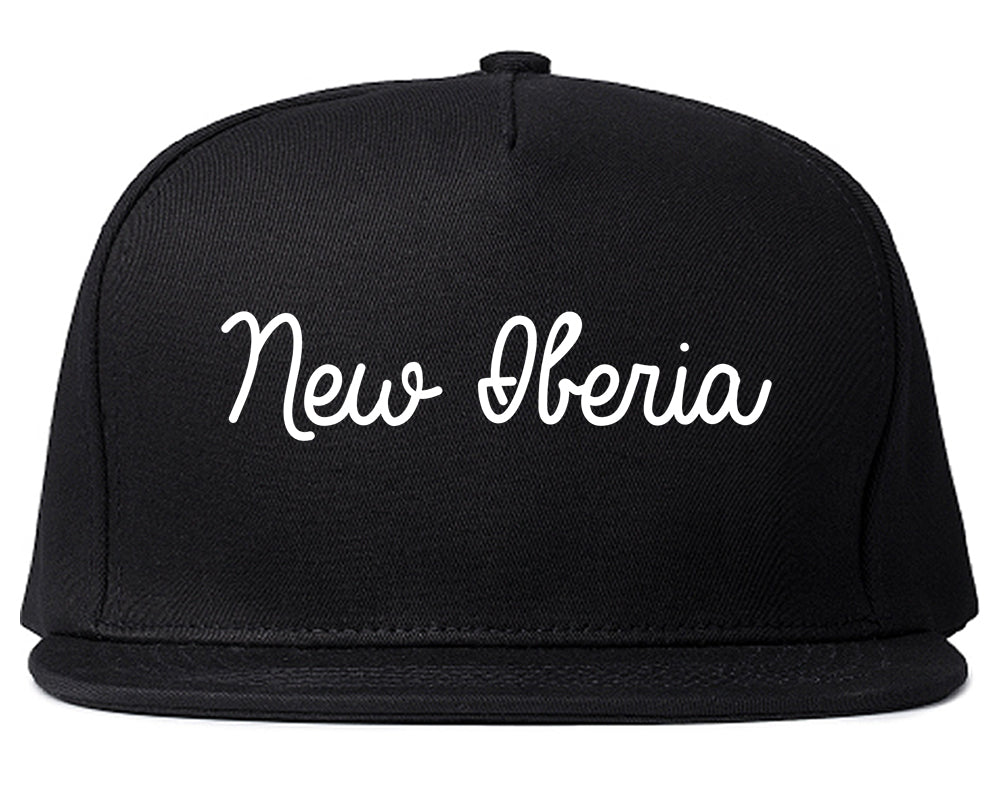 New Iberia Louisiana LA Script Mens Snapback Hat Black