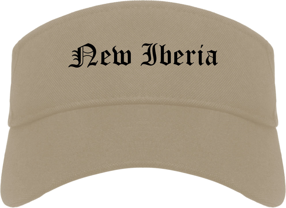 New Iberia Louisiana LA Old English Mens Visor Cap Hat Khaki