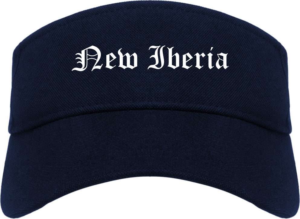 New Iberia Louisiana LA Old English Mens Visor Cap Hat Navy Blue