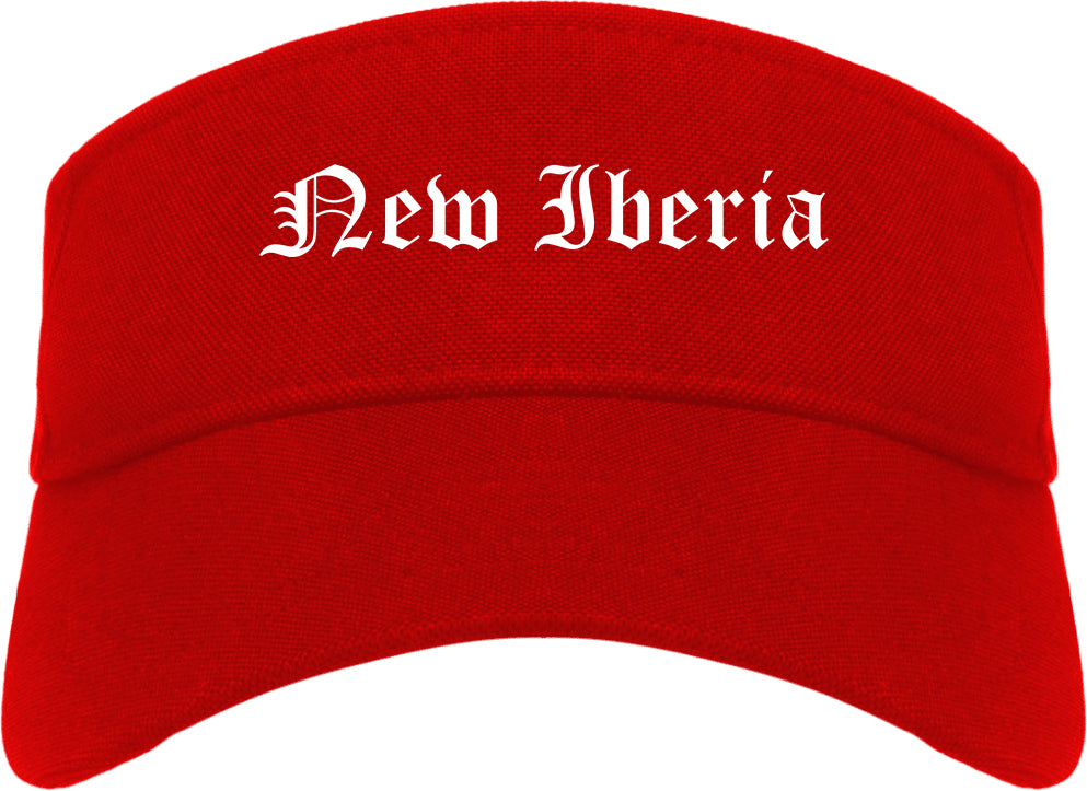 New Iberia Louisiana LA Old English Mens Visor Cap Hat Red