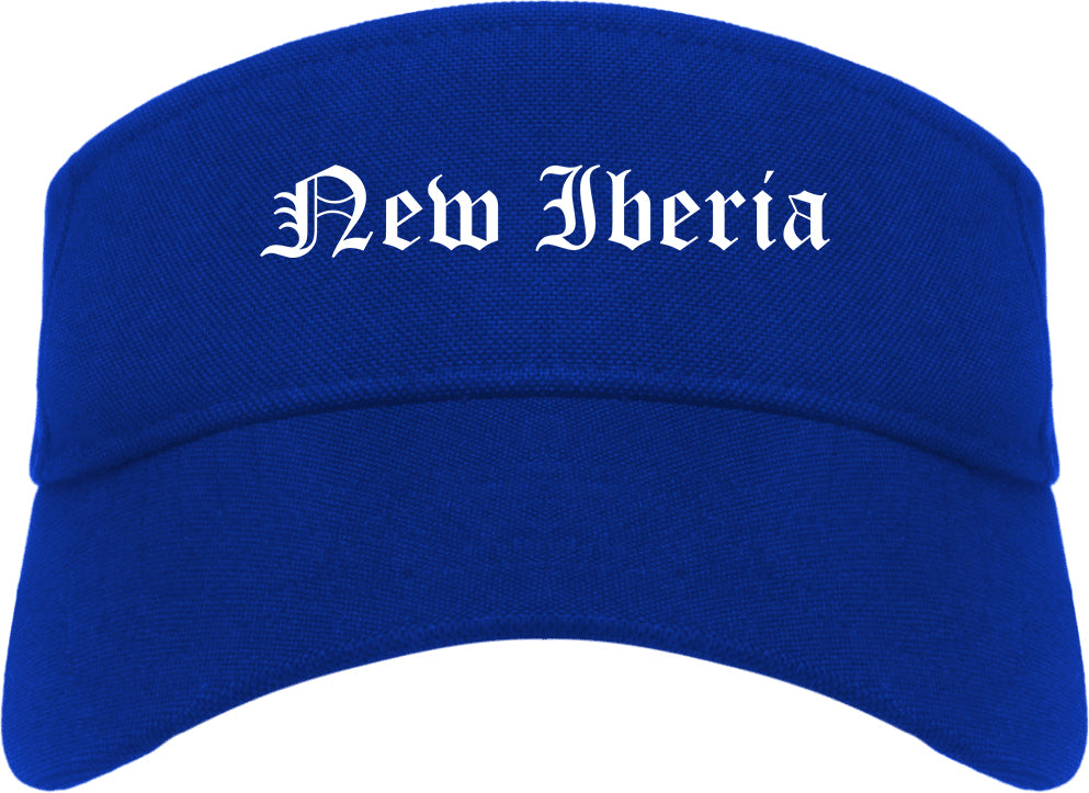 New Iberia Louisiana LA Old English Mens Visor Cap Hat Royal Blue