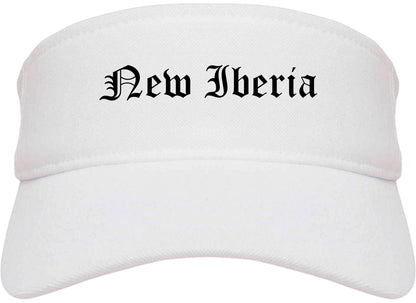 New Iberia Louisiana LA Old English Mens Visor Cap Hat White