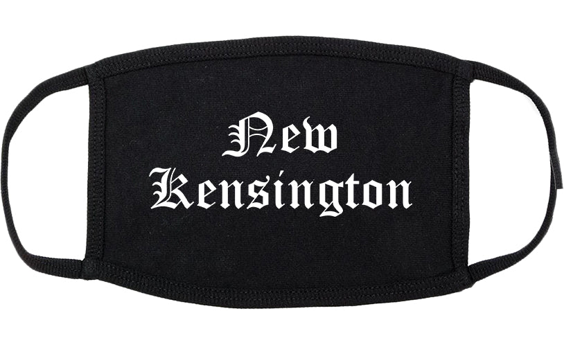 New Kensington Pennsylvania PA Old English Cotton Face Mask Black