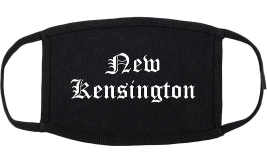 New Kensington Pennsylvania PA Old English Cotton Face Mask Black