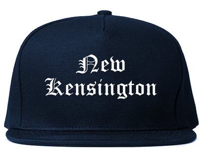 New Kensington Pennsylvania PA Old English Mens Snapback Hat Navy Blue