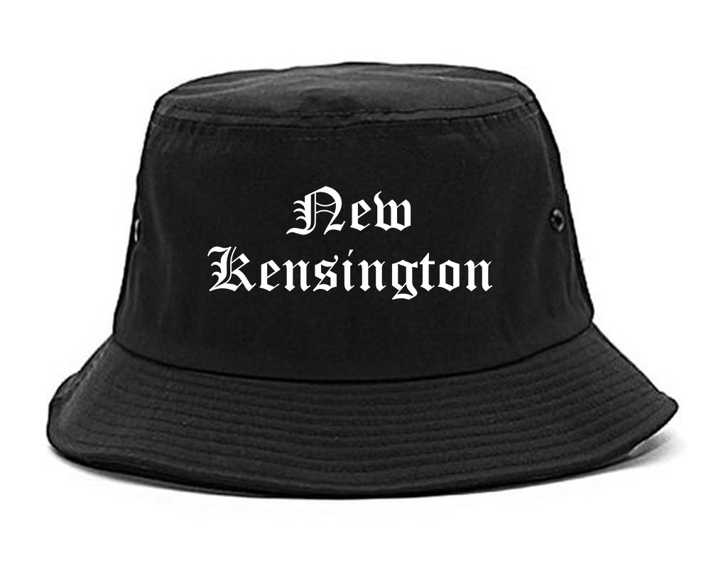 New Kensington Pennsylvania PA Old English Mens Bucket Hat Black