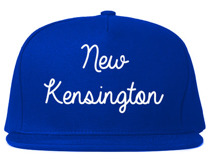 New Kensington Pennsylvania PA Script Mens Snapback Hat Royal Blue