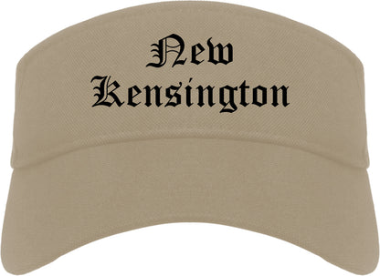 New Kensington Pennsylvania PA Old English Mens Visor Cap Hat Khaki