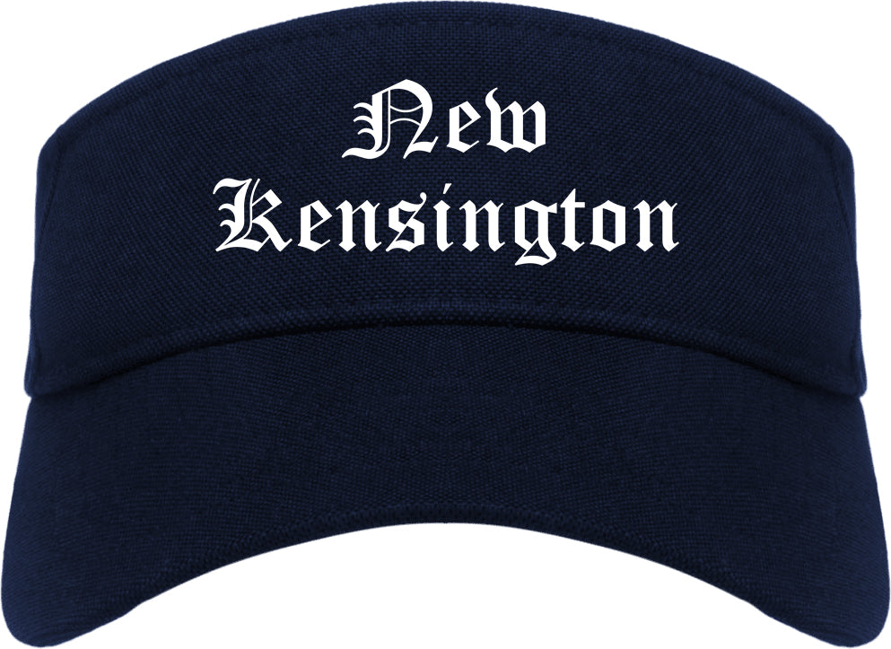 New Kensington Pennsylvania PA Old English Mens Visor Cap Hat Navy Blue