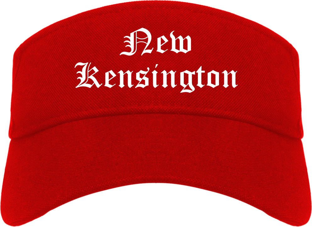 New Kensington Pennsylvania PA Old English Mens Visor Cap Hat Red