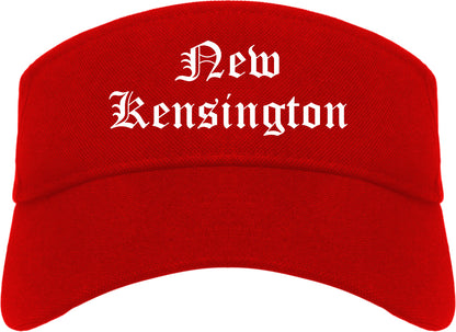 New Kensington Pennsylvania PA Old English Mens Visor Cap Hat Red