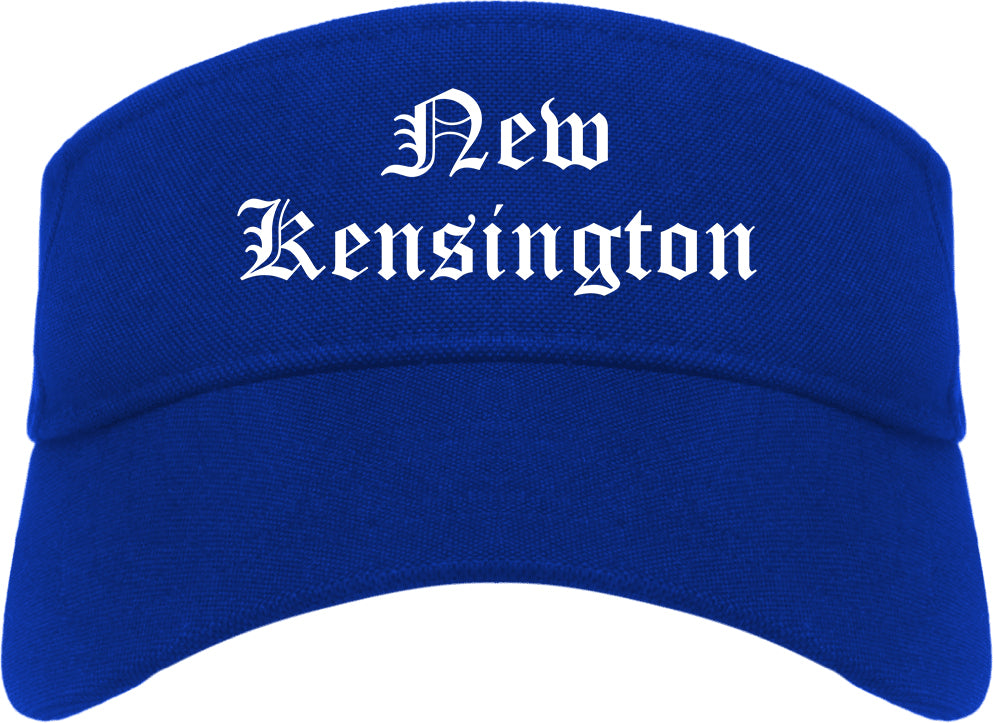 New Kensington Pennsylvania PA Old English Mens Visor Cap Hat Royal Blue