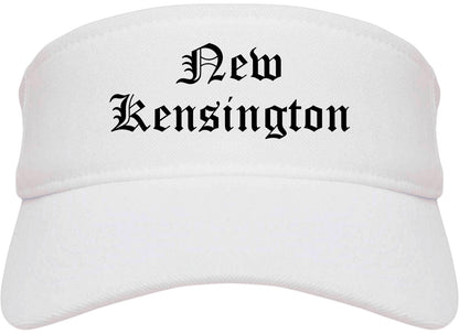 New Kensington Pennsylvania PA Old English Mens Visor Cap Hat White