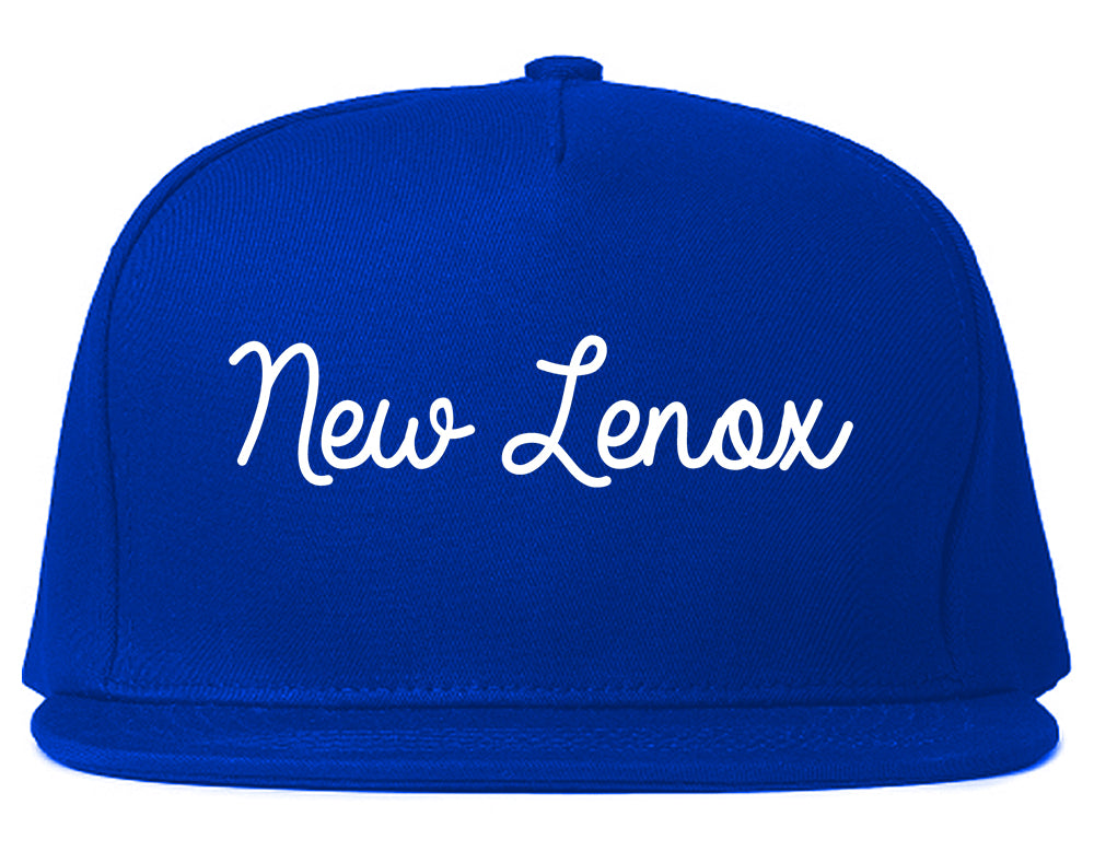 New Lenox Illinois IL Script Mens Snapback Hat Royal Blue