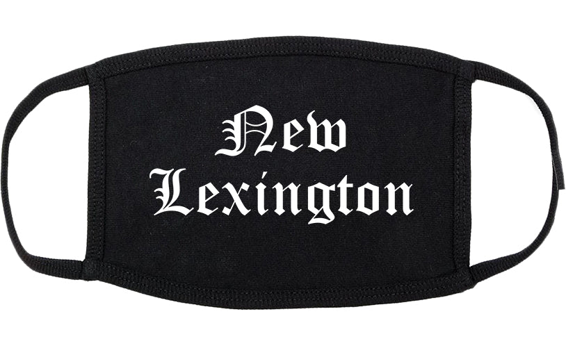 New Lexington Ohio OH Old English Cotton Face Mask Black